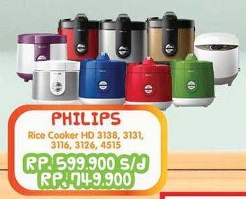 Promo Harga PHILIPS Rice Cooker HD 3138, HD 3131, HD 3116, HD3126, HD 4515  - Yogya