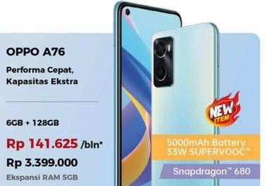 Promo Harga OPPO A76 6 GB + 128 GB  - Erafone