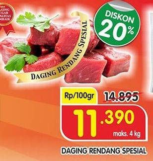 Promo Harga Daging Rendang Sapi Spesial per 100 gr - Superindo