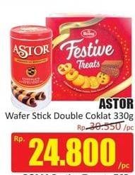 Promo Harga ASTOR Wafer Roll Double Chocolate 330 gr - Hari Hari
