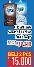 Promo Harga FRISIAN FLAG Susu Kental Manis Cokelat, Putih 280 gr - Hypermart
