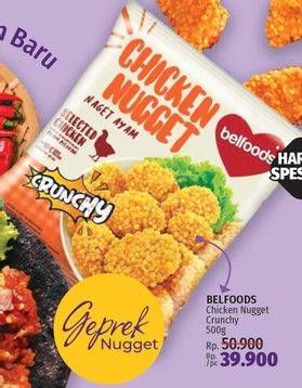 Promo Harga BELFOODS Nugget Chicken Nugget Crunchy 500 gr - LotteMart