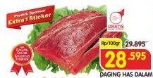 Promo Harga Daging Has Dalam (Tenderloin) per 100 gr - Superindo