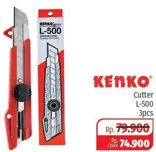 Promo Harga KENKO Cutter L-500 per 3 pcs - Lotte Grosir