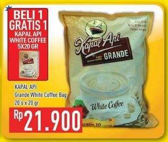 Promo Harga Kapal Api Grande White Coffee per 20 sachet 20 gr - Hypermart
