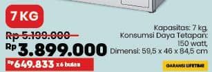 Promo Harga Aqua FQW-700829QD | Mesin Cuci Front Load 7kg  - COURTS