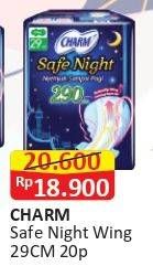 Promo Harga Charm Safe Night Wing 29cm 20 pcs - Alfamart