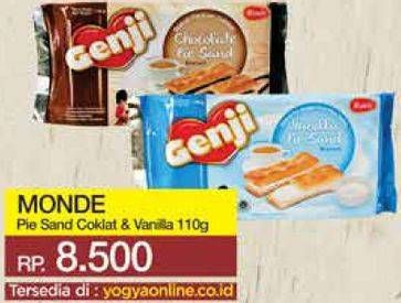 Promo Harga MONDE Genji Pie Sand Chocolate, Vanilla 110 gr - Yogya
