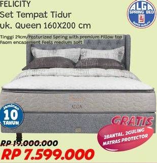 Promo Harga ALGA Felicity Bed Set 160x200cm  - Courts