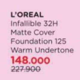 Promo Harga Loreal Infallible 32H Matte Cover Foundation 35 ml - Watsons