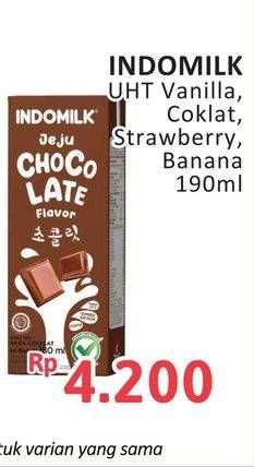 Promo Harga Indomilk Korean Series Busan Vanilla, Jeju Chocolate, Korean Strawberry, Seoul Banana 180 ml - Alfamidi