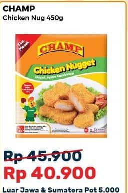 Promo Harga Champ Nugget Crunchy Nugget 450 gr - Alfamart