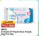 Promo Harga Mitu Baby Wipes Ganti Popok Blue Charming Lily, Purple Playful Fressia, Pink Sweet Rose 50 pcs - Alfamart