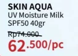 Skin Aqua UV Moist Milk 40 gr Diskon 15%, Harga Promo Rp62.500, Harga Normal Rp74.000