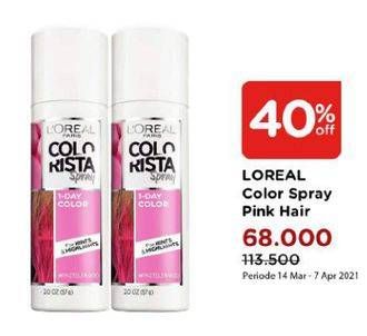 Promo Harga LOREAL Colorista Spray 1 Day Color 4 Pastel Pink  - Watsons