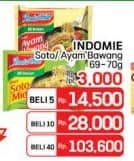 Promo Harga Indomie Mi Kuah Soto Mie, Ayam Bawang 69 gr - LotteMart