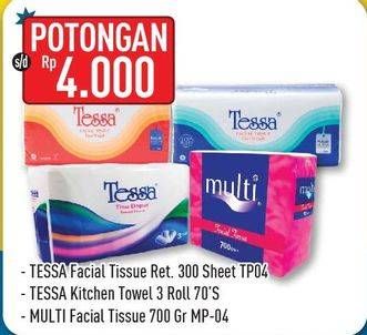 Promo Harga TESSA Facial Tissue/Kitchen Towel/Facial Tissue  - Hypermart