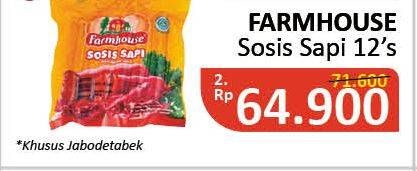 Promo Harga FARMHOUSE Sosis Sapi 12 pcs - Alfamidi