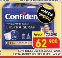 Promo Harga Confidence Adult Pants Slim & Fit Extra Absorb M10, L8, XL6 6 pcs - Superindo