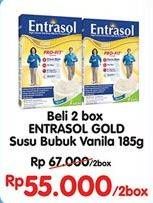 Promo Harga ENTRASOL Gold Susu Bubuk Vanilla per 2 box 185 gr - Indomaret