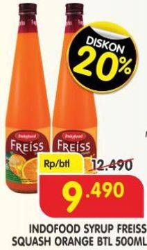 Promo Harga Freiss Syrup Squash Orange 500 ml - Superindo