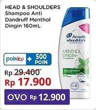 Promo Harga HEAD & SHOULDERS Shampoo Cool Menthol 160 ml - Indomaret