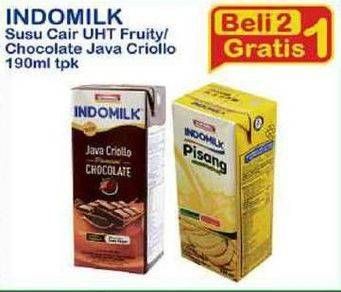 Promo Harga INDOMILK Susu UHT Chocolate Java Criollo per 2 pcs 190 ml - Indomaret