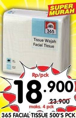 Promo Harga 365 Facial Tissue 500 sheet - Superindo