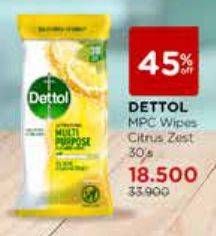 Promo Harga DETTOL Wipes Citrus Zent 30 pcs - Watsons
