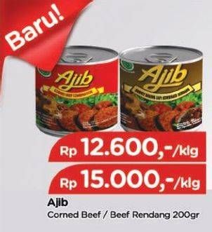 Promo Harga AJIB Corned Beef Rendang 200 gr - TIP TOP