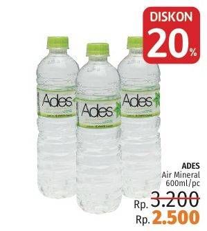 Promo Harga ADES Air Mineral 600 ml - LotteMart