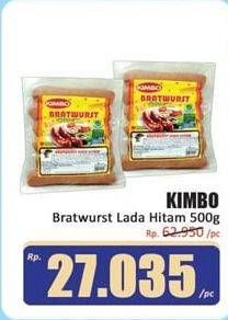 Promo Harga KIMBO Bratwurst Lada Hitam 500 gr - Hari Hari