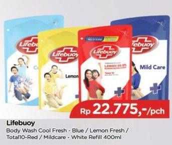 Promo Harga Lifebuoy Body Wash Cool Fresh, Lemon Fresh, Total 10, Mild Care 400 ml - TIP TOP