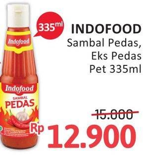 Promo Harga Indofood Sambal Pedas, Ekstra Pedas 335 ml - Alfamidi