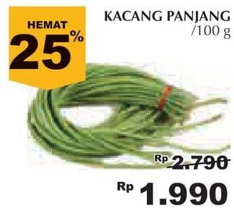 Promo Harga Kacang Panjang Hijau per 100 gr - Giant