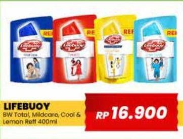 Promo Harga Lifebuoy Body Wash Total 10, Mild Care, Cool Fresh, Lemon Fresh 400 ml - Yogya