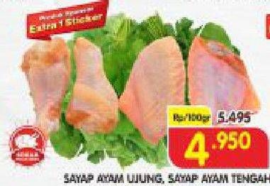 Promo Harga Ayam Sayap Tengah, Ujung per 100 gr - Superindo