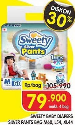 Promo Harga Sweety Silver Pants M60, L54, XL44  - Superindo