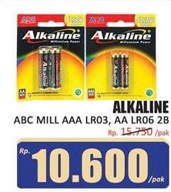 Promo Harga ABC Battery Alkaline LR03/AAA, LR6/AA 2 pcs - Hari Hari
