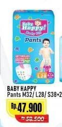Promo Harga Baby Happy Body Fit Pants M32, L28, S38+2 28 pcs - Alfamart