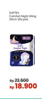 Promo Harga Softex Comfort Night Wing 29cm 20 pcs - Indomaret
