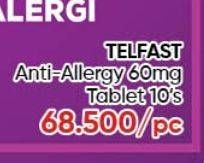 Promo Harga Telfast Anti-Allergy 60mg Tablet 10 pcs - Guardian