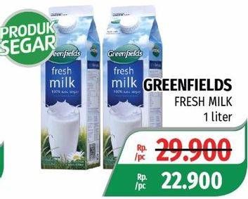 Promo Harga GREENFIELDS Fresh Milk 1000 ml - Lotte Grosir