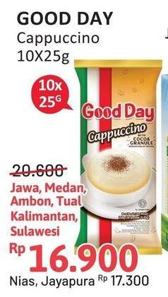 Promo Harga Good Day Cappuccino per 10 sachet 25 gr - Alfamidi