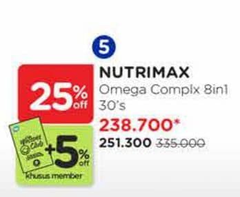 Promo Harga Nutrimax Omega Complex 8 In 1 30 pcs - Watsons