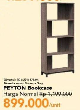 Promo Harga Peyton Bookcase 80 X 29 X 175 Cm  - Carrefour