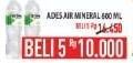 Promo Harga ADES Air Mineral per 5 botol 600 ml - Hypermart