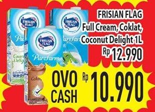 Promo Harga FRISIAN FLAG Susu UHT Purefarm Cokelat, Full Cream, Coconut 900 ml - Hypermart