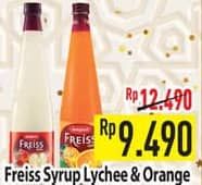 Promo Harga Freiss Syrup Squash Lychee, Orange 500 ml - Hypermart