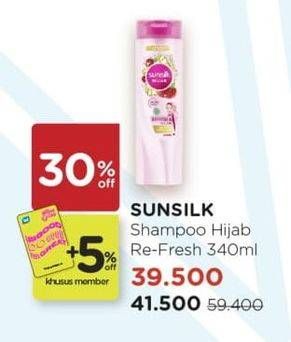 Promo Harga SUNSILK Hijab Shampoo Refresh Anti Dandruff, Refresh Hairfall Solution, Refresh Volume 340 ml - Watsons